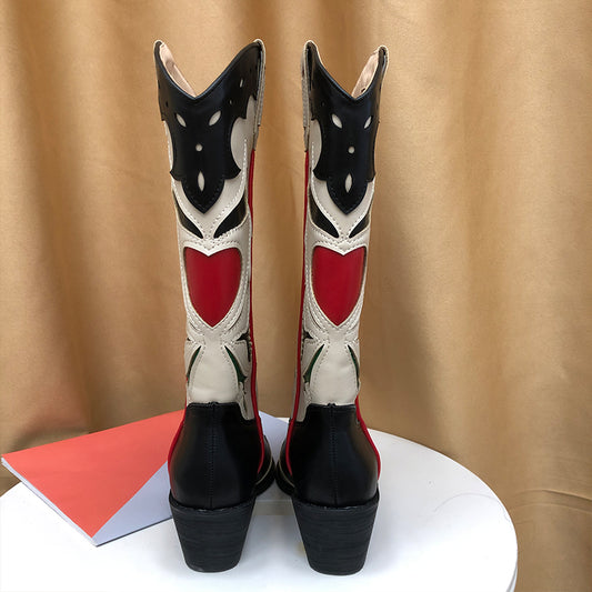 レトロナイトファッションブーツレディース