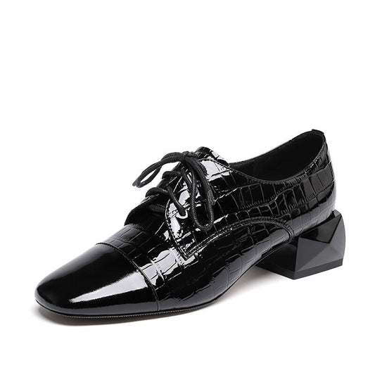 女性用ハイヒールパンプス クロスタイ スクエアトゥシューズ