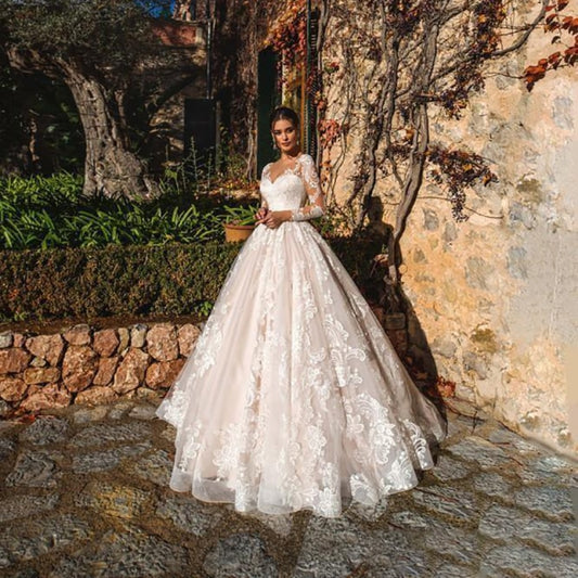 Luxury Pink A Line Wedding Dresses