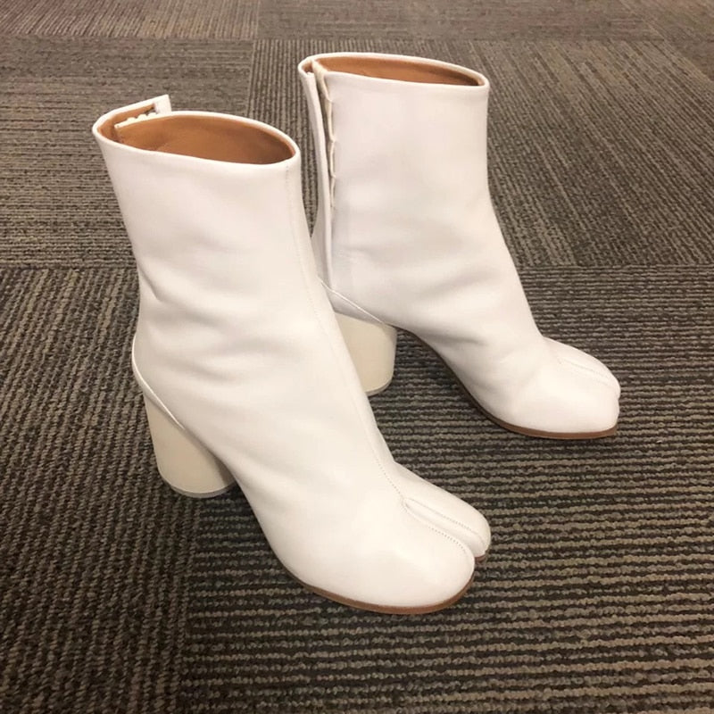 ファッション スプリットトゥ レディースブーツ