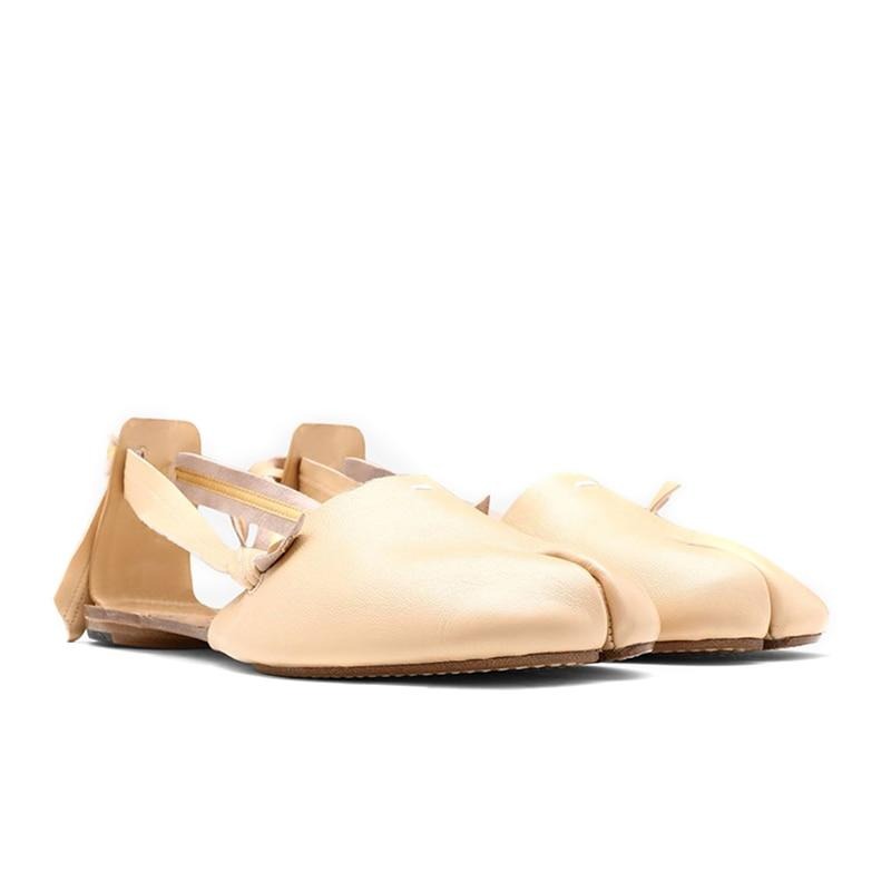 Soft Leather Split Toe Ballet Sandals
