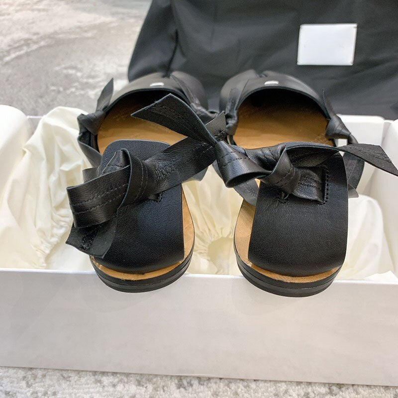 Soft Leather Split Toe Ballet Sandals