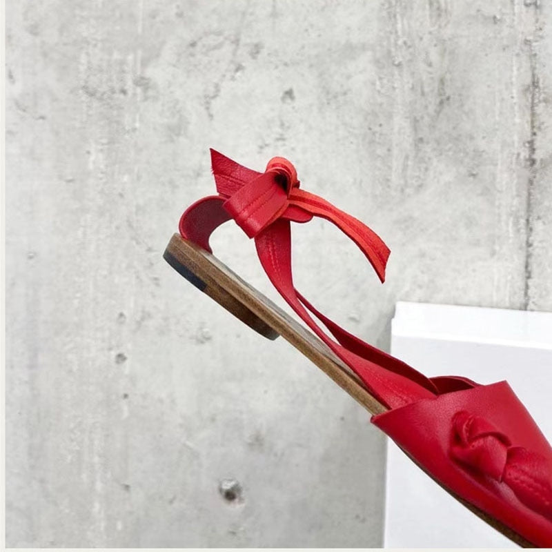 Soft Leather Split Toe Ballet Sandals