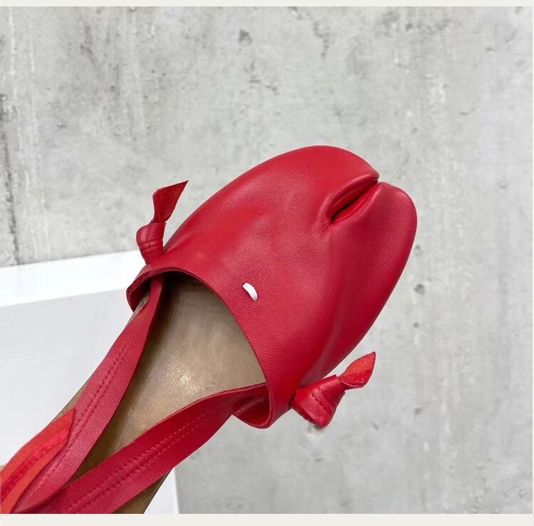 Soft Leather Split Toe Ballet Sandals