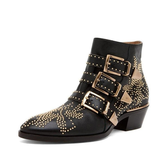 Ankle Boots Rivet Flower Susanna Studded Cowboy Boots