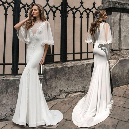 Elegant Boho Mermaid Wedding Dress