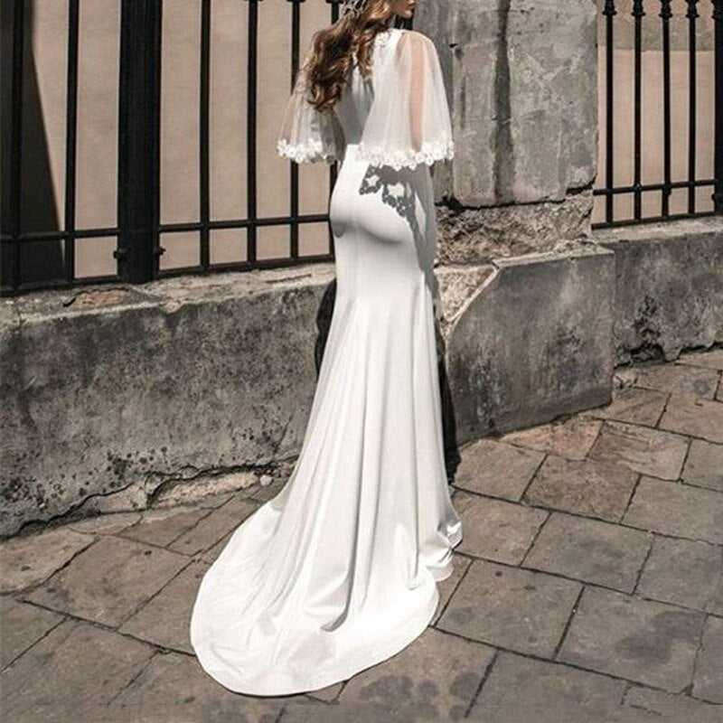Elegant Boho Mermaid Wedding Dress