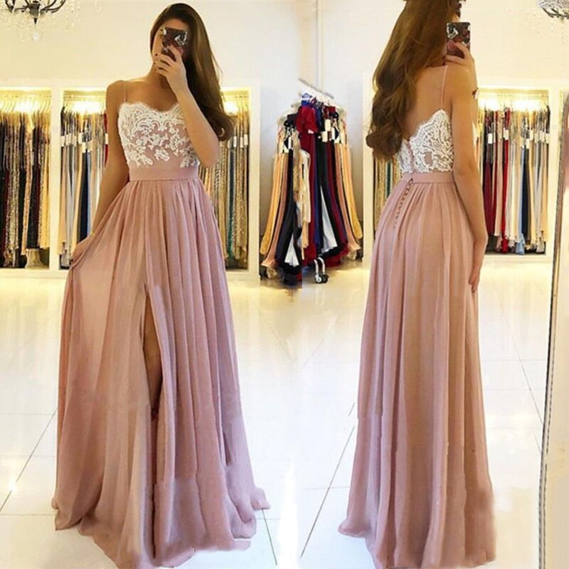 Elegant Lace Long Bridesmaid Dresses