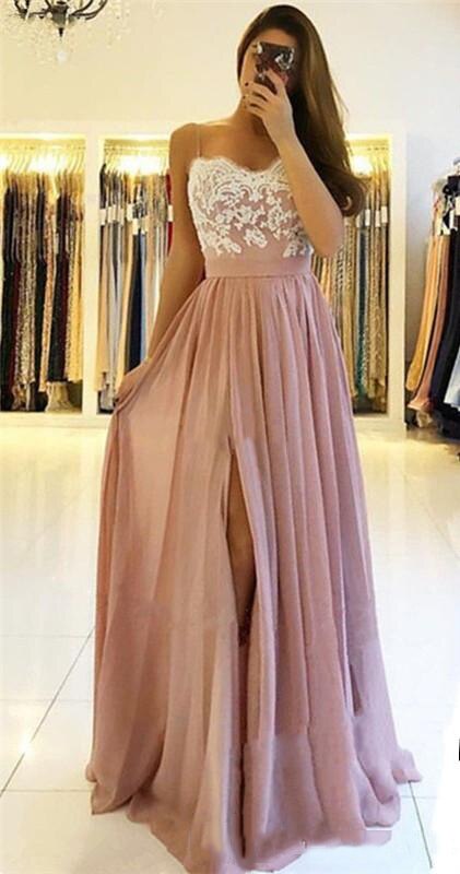 Elegant Lace Long Bridesmaid Dresses
