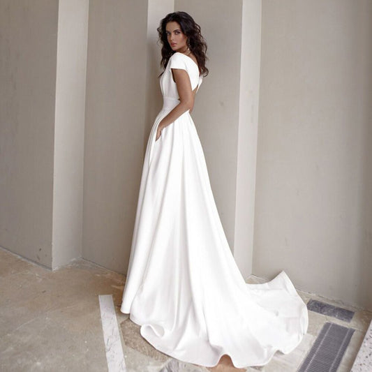 Sexy V-Neck A Line Wedding Dress