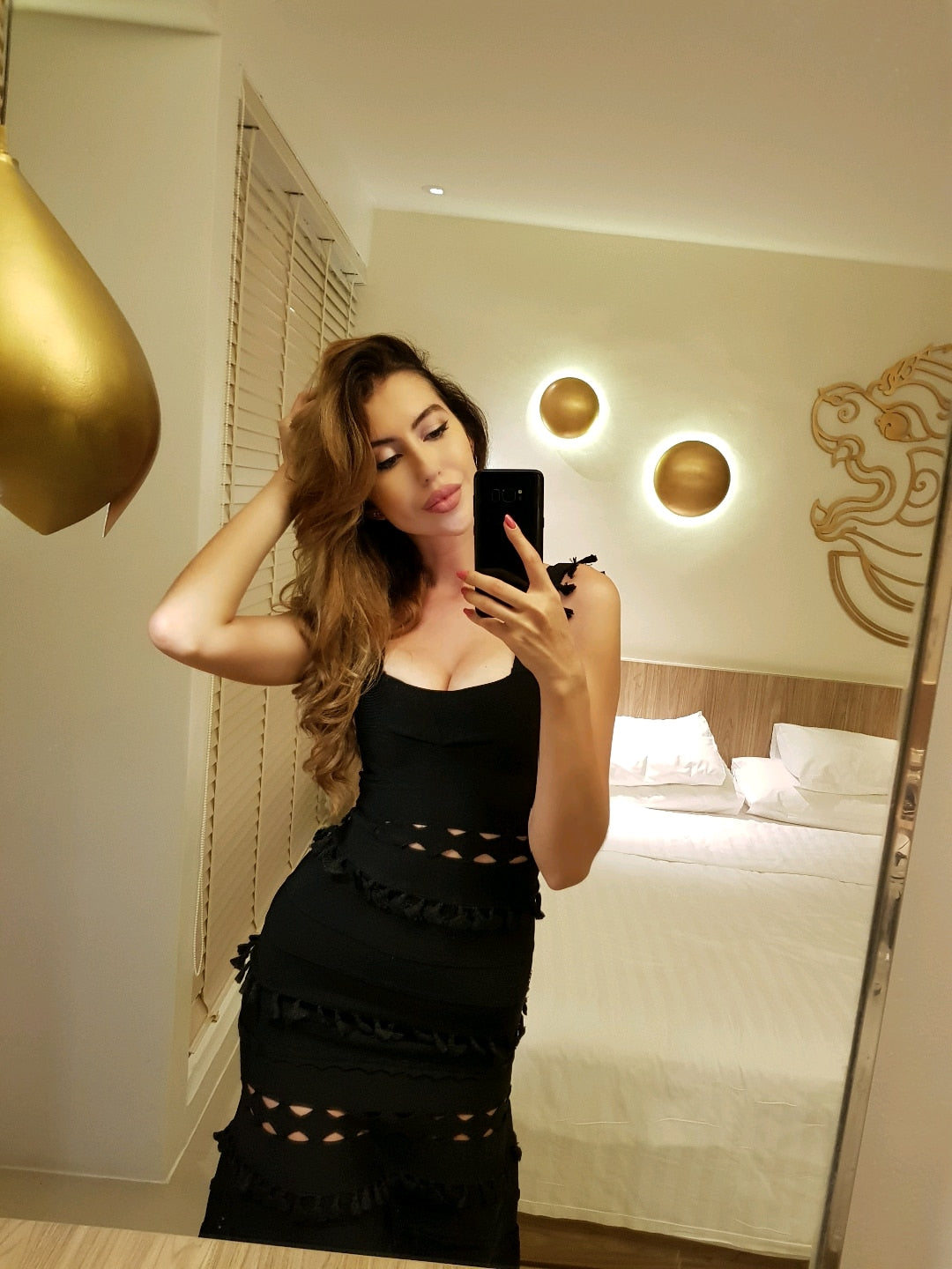 女性ファッション豪華なタッセルエレガントなパーティードレス