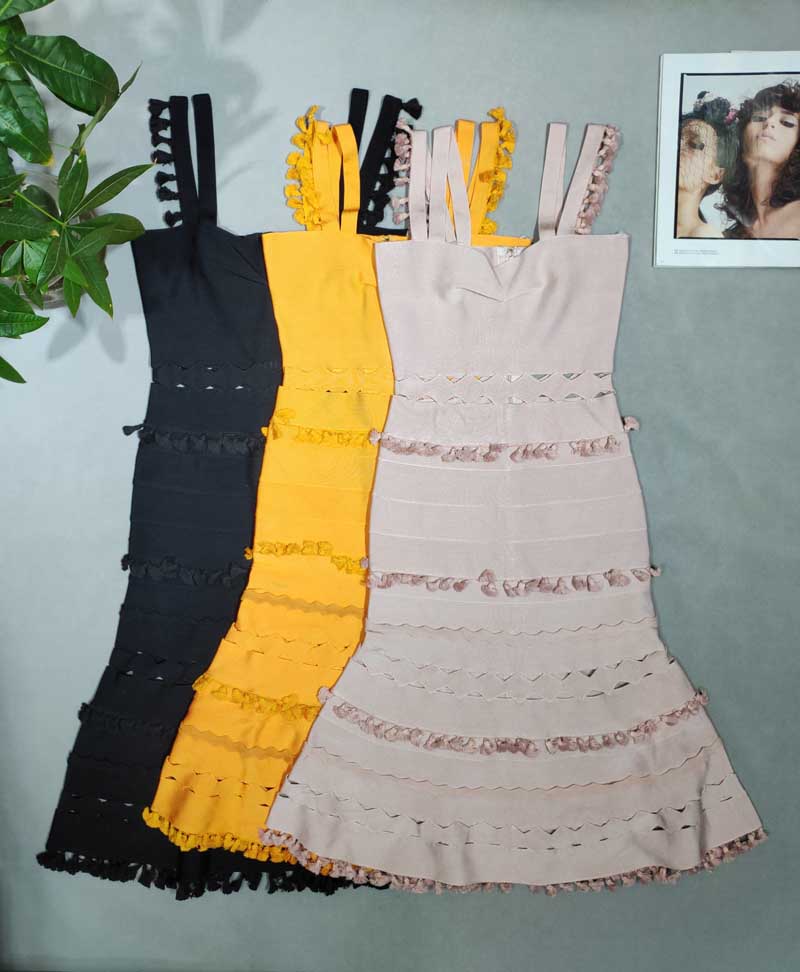 女性ファッション豪華なタッセルエレガントなパーティードレス