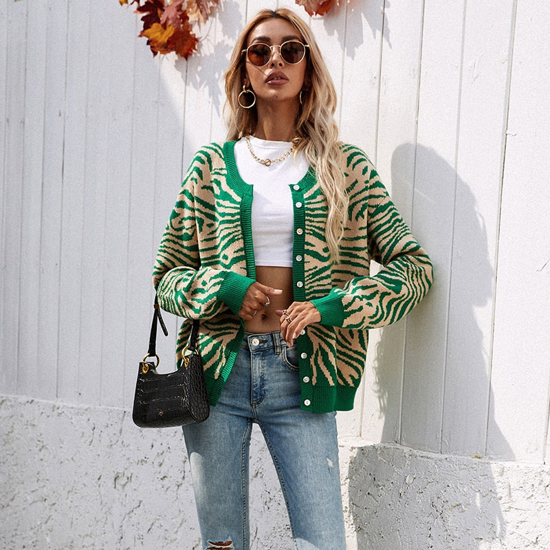 Women Sweaters Winter Button Up Cardigans Knitted Streetwear