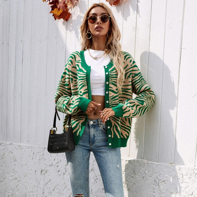 Women Sweaters Winter Button Up Cardigans Knitted Streetwear