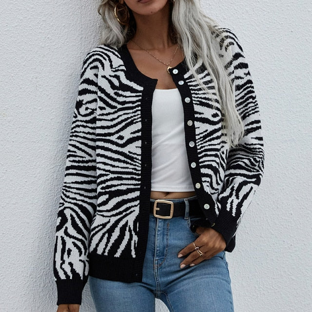 Women Sweaters Winter Button Up Cardigans Knitted Streetwear