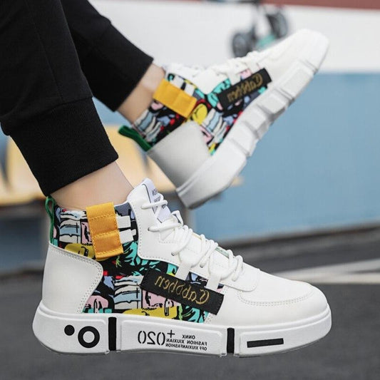 ハイトップ通気性キャンバスシューズ