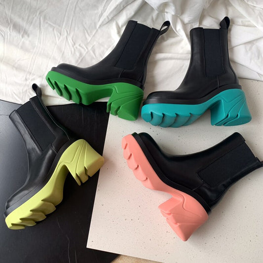 Women's  Chelsea short boots thick-soled