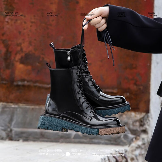 プラットフォーム モーターサイクルブーツ ストリートスタイル