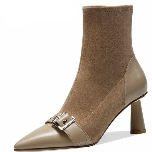 Office Lady Boots Fashion Belt Buckle