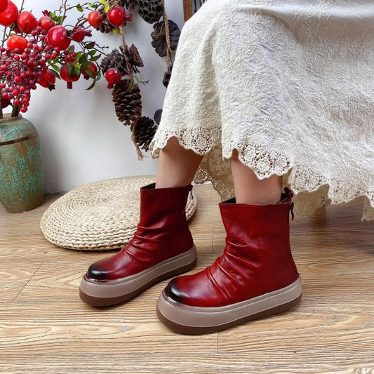 Concise Handmade Leisure Ankle Boots