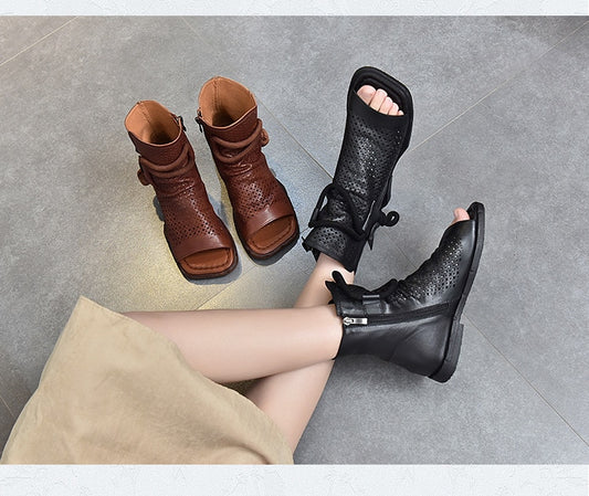 Women Sandals Flat With Genuine Leather