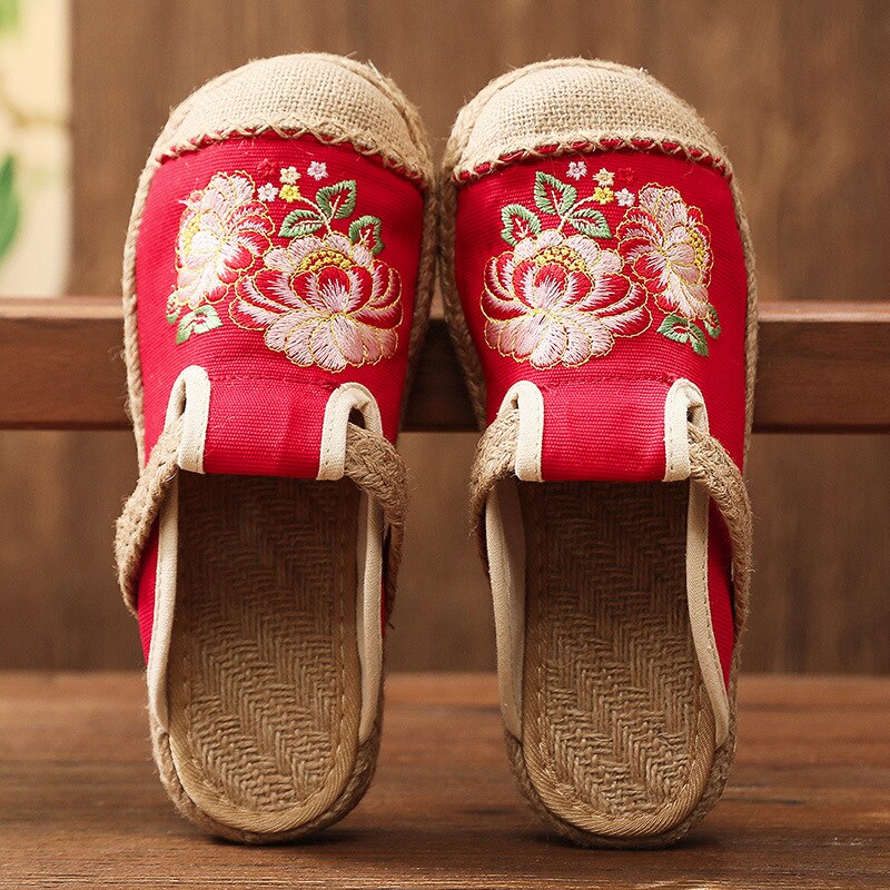 レディーススリッパ 刺繍 夏