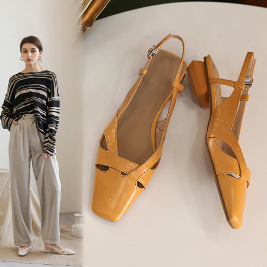 Women Sandals Buckle Strap Genuine Leather