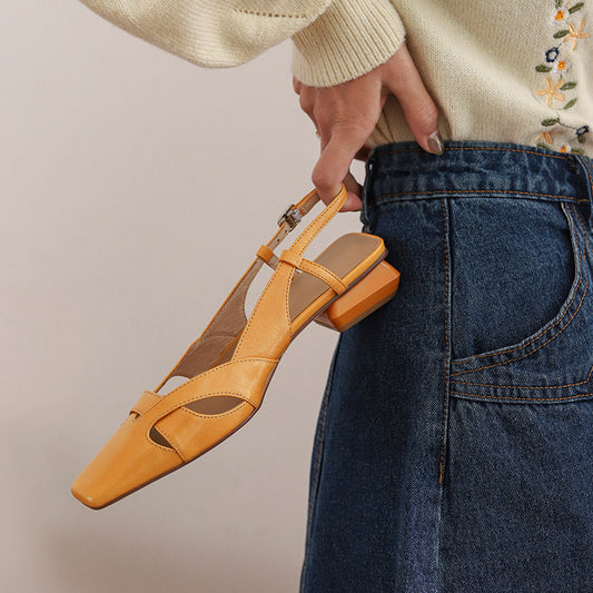 Women Sandals Buckle Strap Genuine Leather