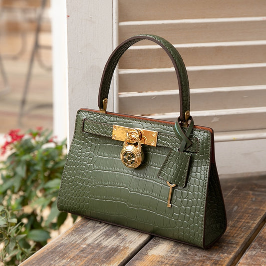 Women Small Crocodile Texture Leather Handbag