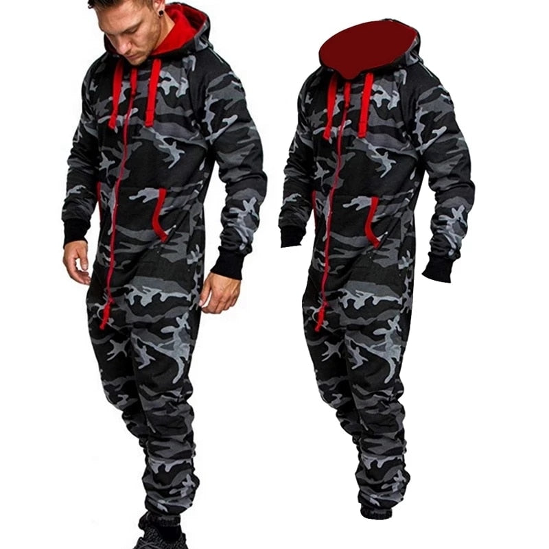 Men's Hooded Jumpsuit Casual Suits