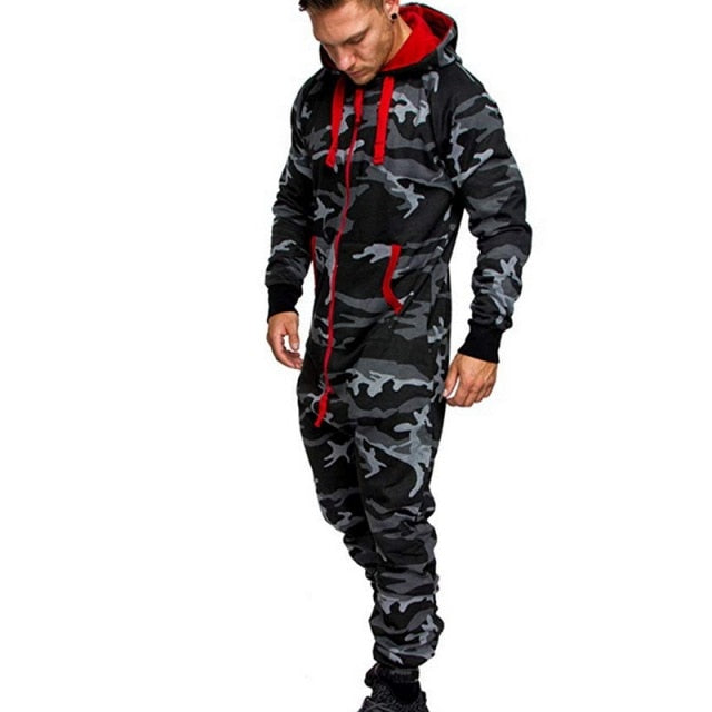 Men's Hooded Jumpsuit Casual Suits
