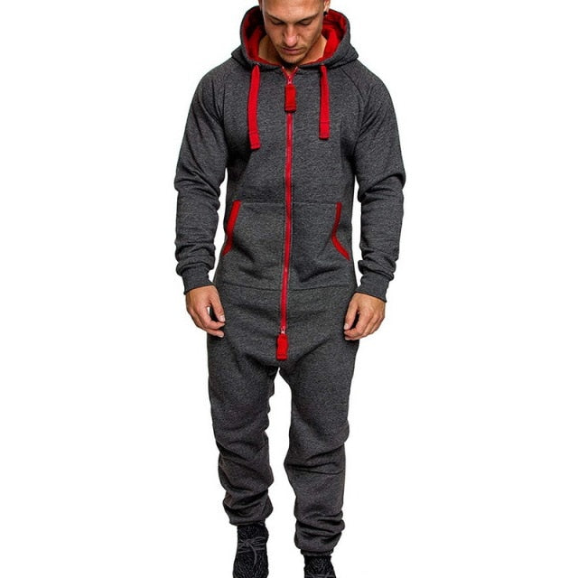 Men's Hooded Jumpsuit Casual Suits