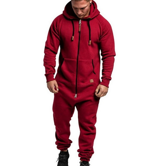 Men's Hooded Jumpsuit Casual Suits