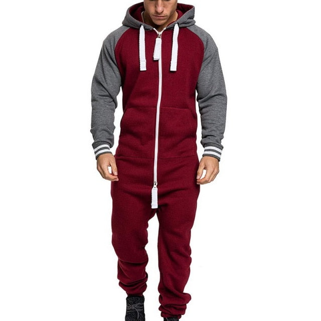 Men's Hooded Jumpsuit Casual Suits