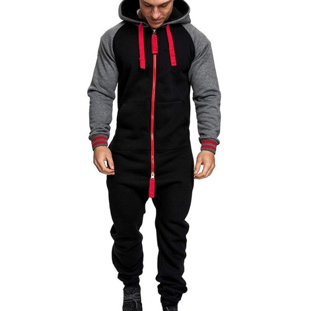 Men's Hooded Jumpsuit Casual Suits