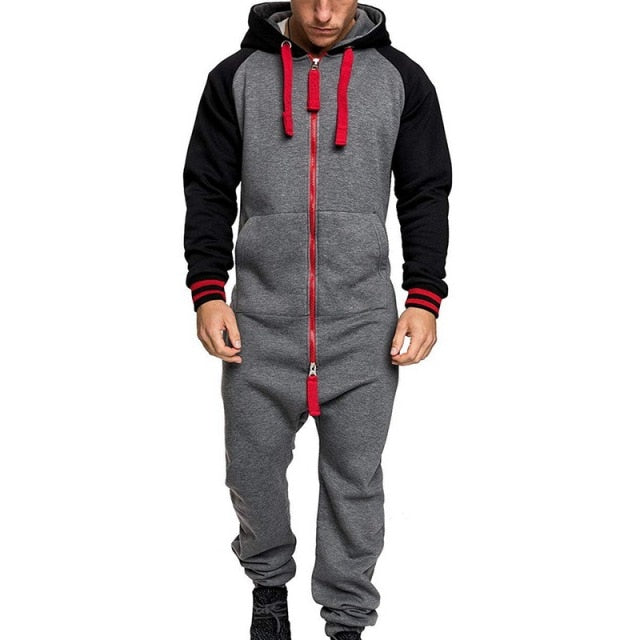 Men's Hooded Jumpsuit Casual Suits
