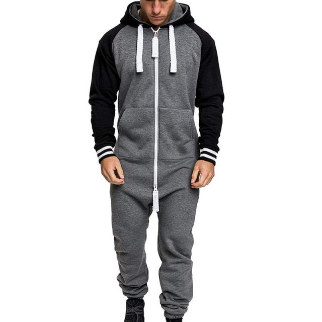 Men's Hooded Jumpsuit Casual Suits