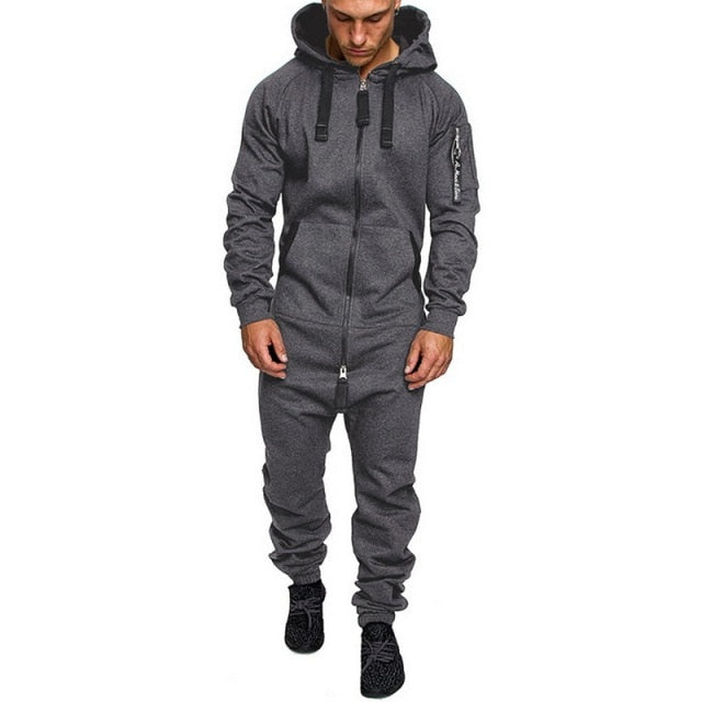 Men's Hooded Jumpsuit Casual Suits