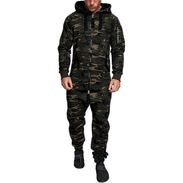 Men's Hooded Jumpsuit Casual Suits