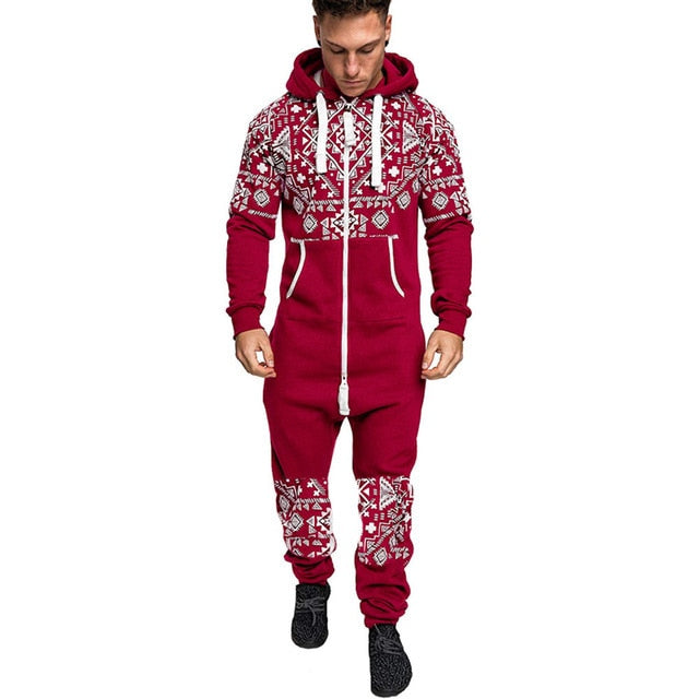 Men's Hooded Jumpsuit Casual Suits