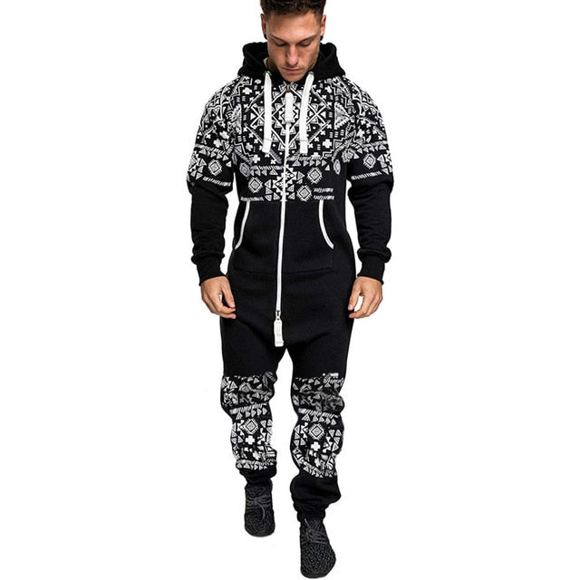 Men's Hooded Jumpsuit Casual Suits