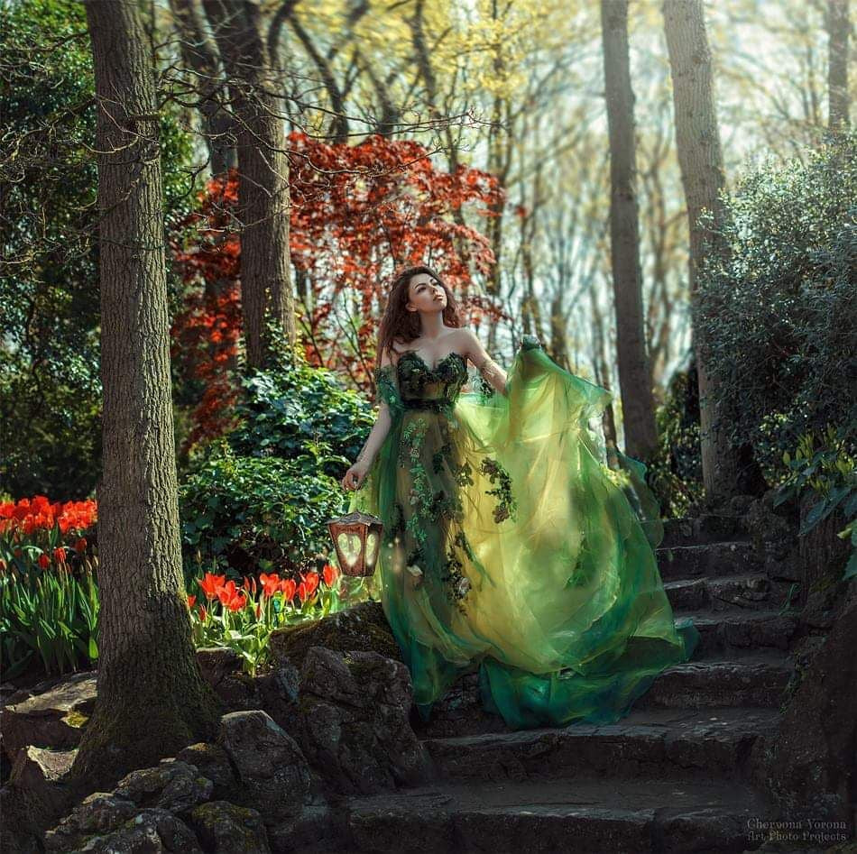 nature prom dress Green Tulle Lace Long Prom Dress Green Tulle Lace Formal Dress US 2 / Custom Color
