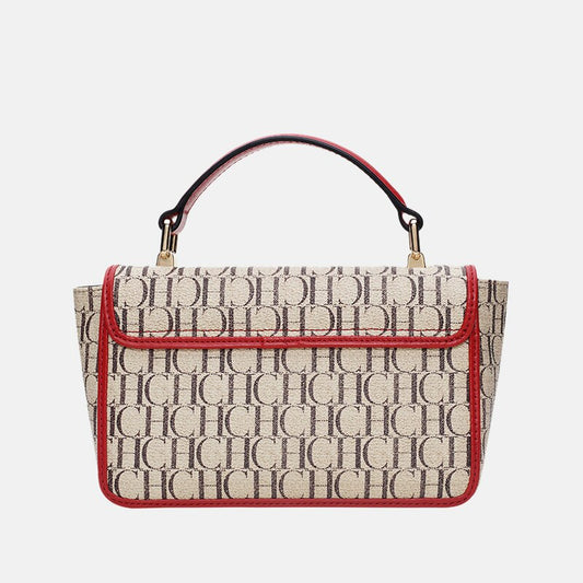 女性用ハンドバッグ クロスボディ ベージュとレッド