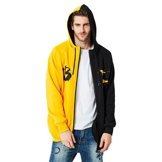 Hoodeds Streetwears Hip-Hop Patchwork