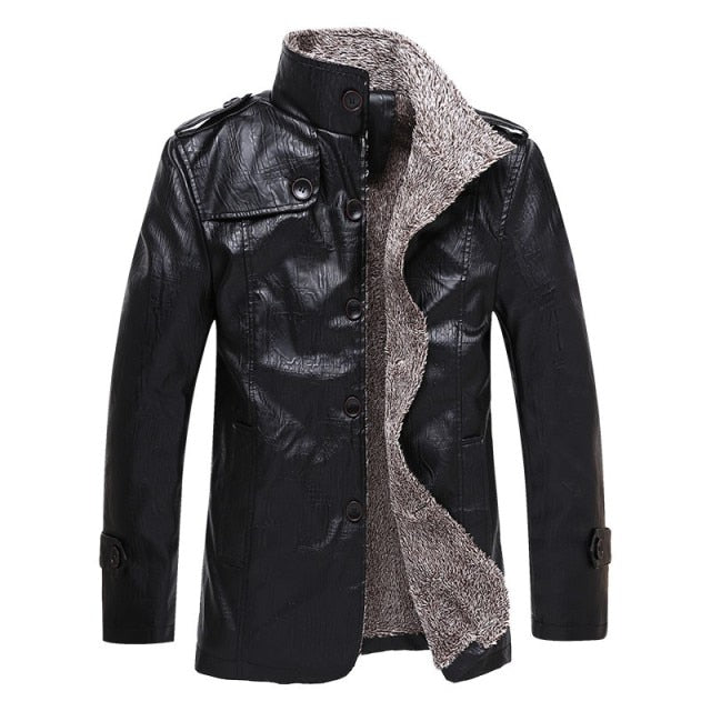 Men Slim Fit  Stand Collar  Coat