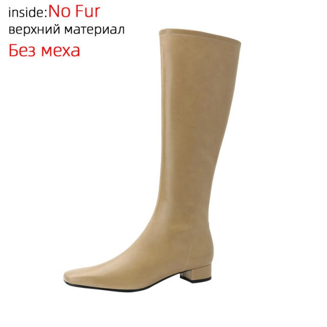 Women  Genuine Leather Knee High Boots