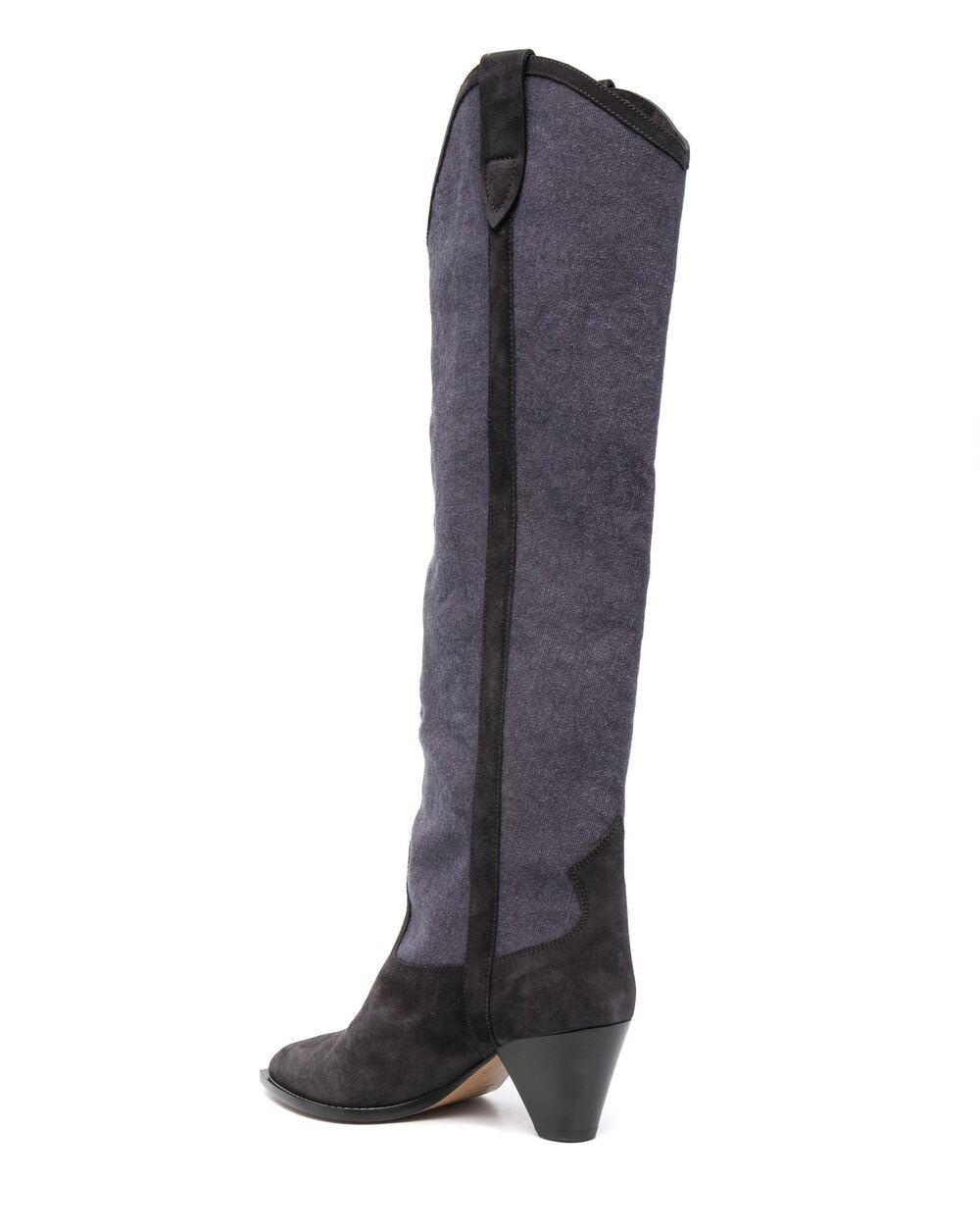 Women high knee boots Cowhide Embroidered long boots women Pointed Tapered Low-heel Shoe Color-blocked Cowboy botines mujer 2021