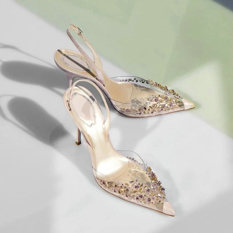 Transparent Sandals Rhinestone Wedding Shoes