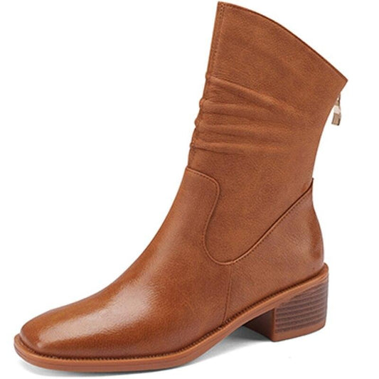 女性用本革ファッションブーツ