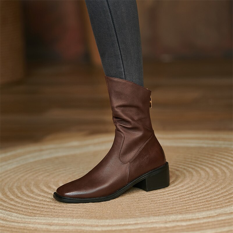 Women Genuine Leather Fashion Boots